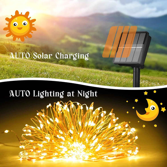 LUMENAIR Solar Fairy Lights – 200 LED 72Ft String Lights Birthday Gift for Women Mom and Best Friend