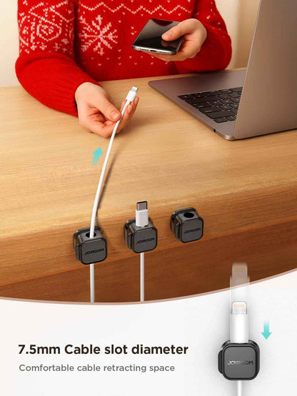 JOYROOM Transparent Magnetic Cable Clips for Wall-Mounted TV, Rout HDMI and Power Cords Along Entertainment Center
