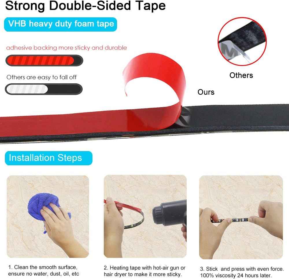 ALITOVE 16.4ft Red LED Strip Light 5050 12V Waterproof Creative Birthday Gift for Her and DIY Home Hobbyists Without Power Supply