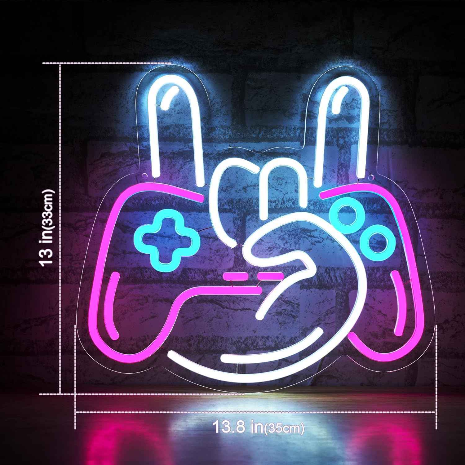 Oneneno Controller Shaped Neon Light – Low Heat 7W LED, No Fire Risk Decor for Shared Bedroom