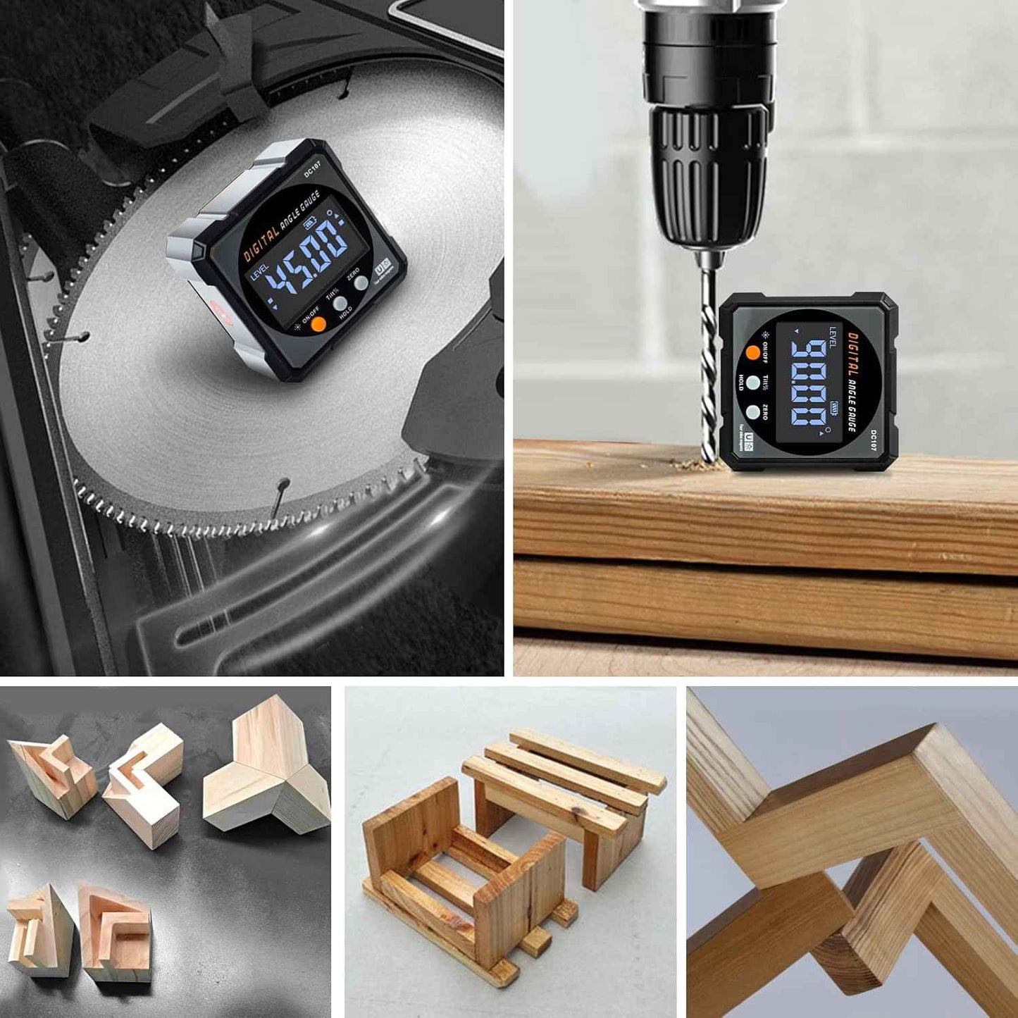 HERRMILL Digital Laser Inclinometer - Workshop Productivity Upgrade for Cabinet Makers, USB-C Rechargeable Angle Gauge with Backlight
