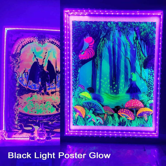 Lumiglow UV Black Light Strip – 6.6ft Child-Safe Glow Light for Playroom, Tween Bedroom and Rec Room
