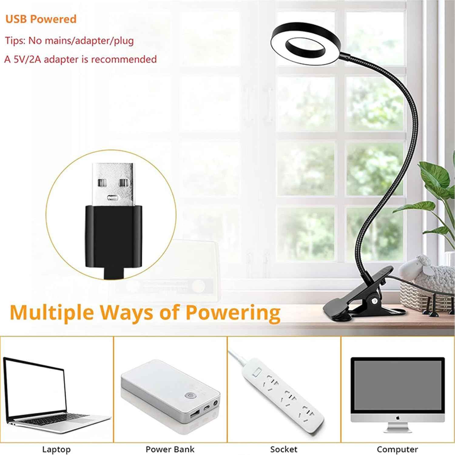 [Brand Name] Desk Reading Light – Back to School Gift for College Students, Clamp On Eye Care Lamp