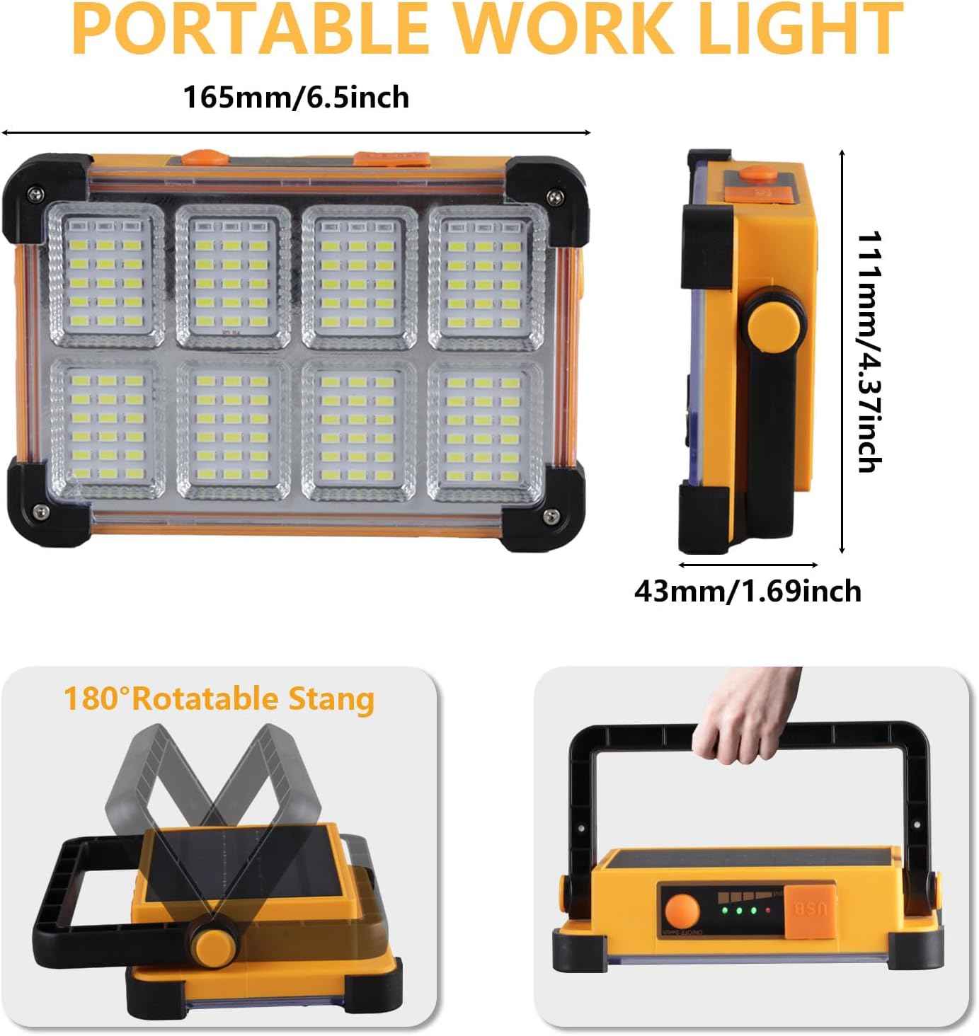 LUMENHUB Solar Emergency Light – Storm & Power Outage Lantern, 10+ Hour Backup Floodlight