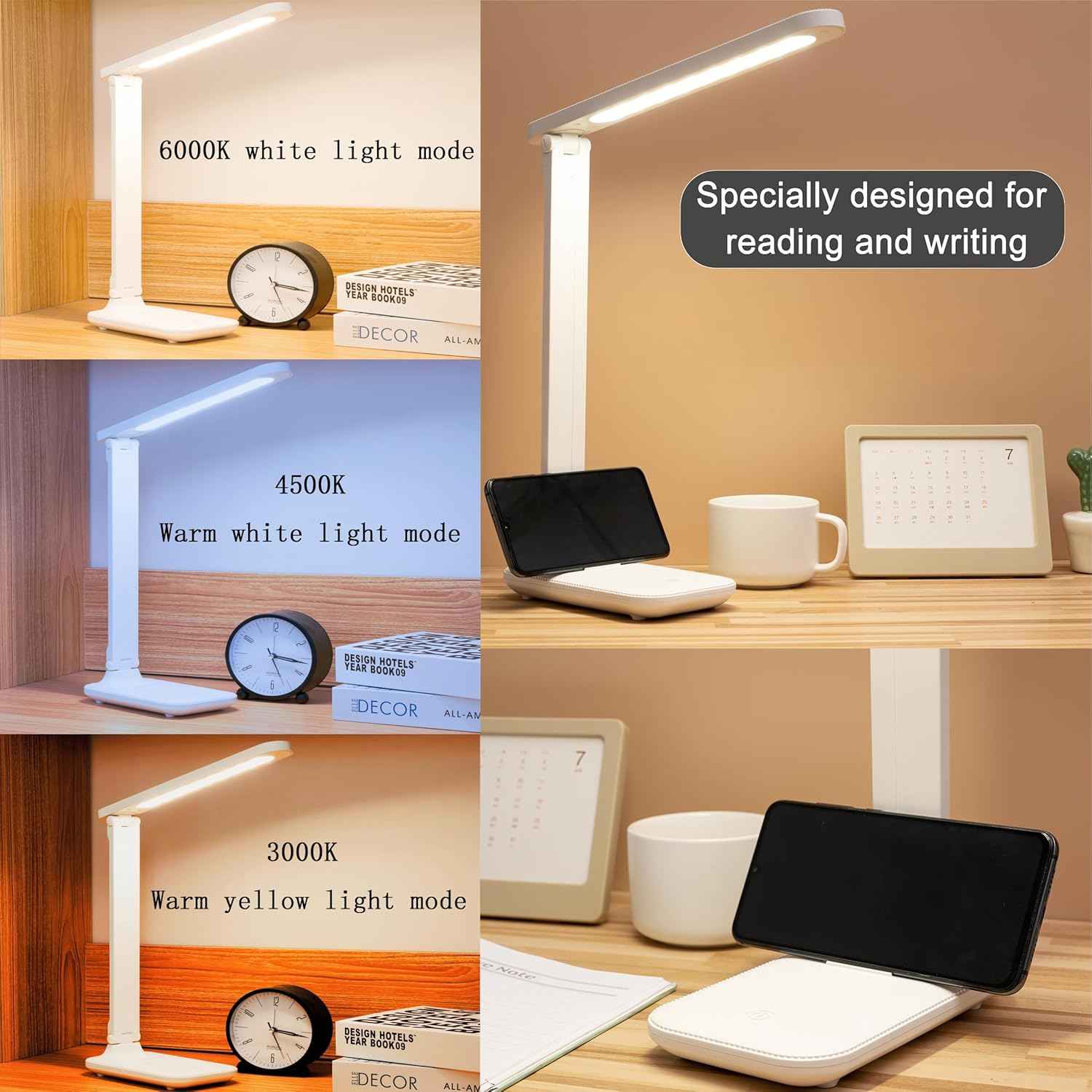 BrightCare Desk Lamp – Home Office Task Light with USB Port, Adjustable LED for Video Calls and Focus