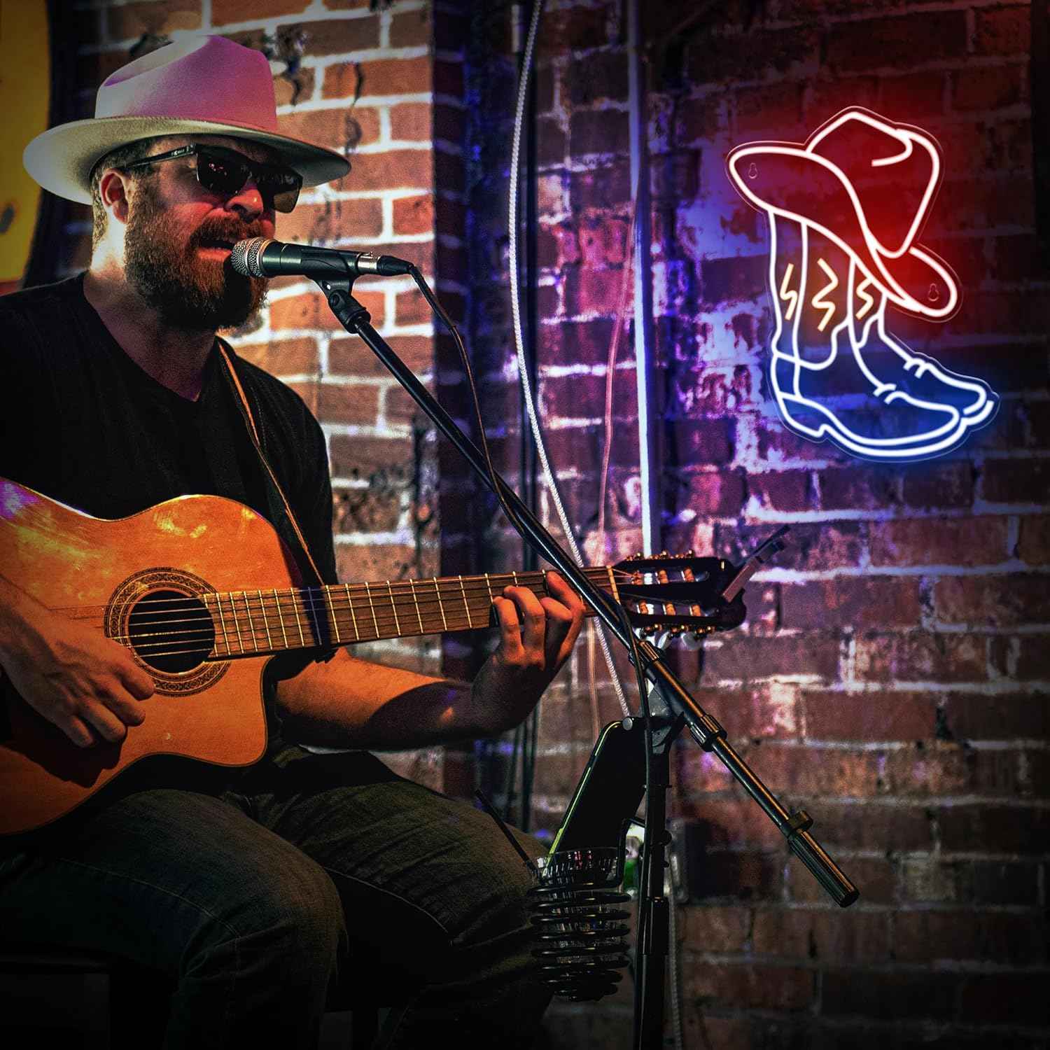 Kavaas Cowboy Boot Neon Sign – Western Birthday Gift for Him and Her, Western-Themed Home Bar and Man Cave Decor Light
