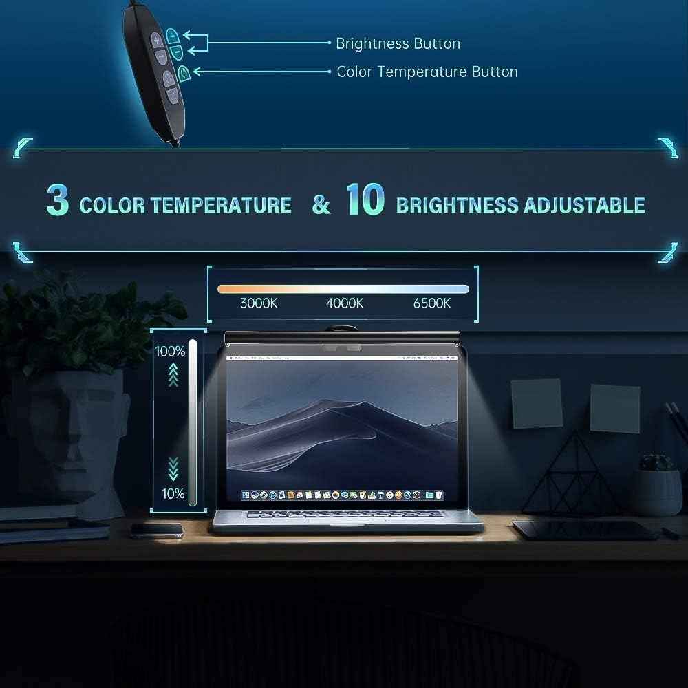 CATPOWER Monitor Light Bar – Slim Aluminum Screen Lamp for Clean Workstations, 4.8 oz, Travel Ready