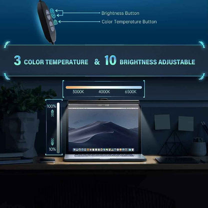 CATPOWER Monitor Light Bar – Slim Aluminum Screen Lamp for Clean Workstations, 4.8 oz, Travel Ready