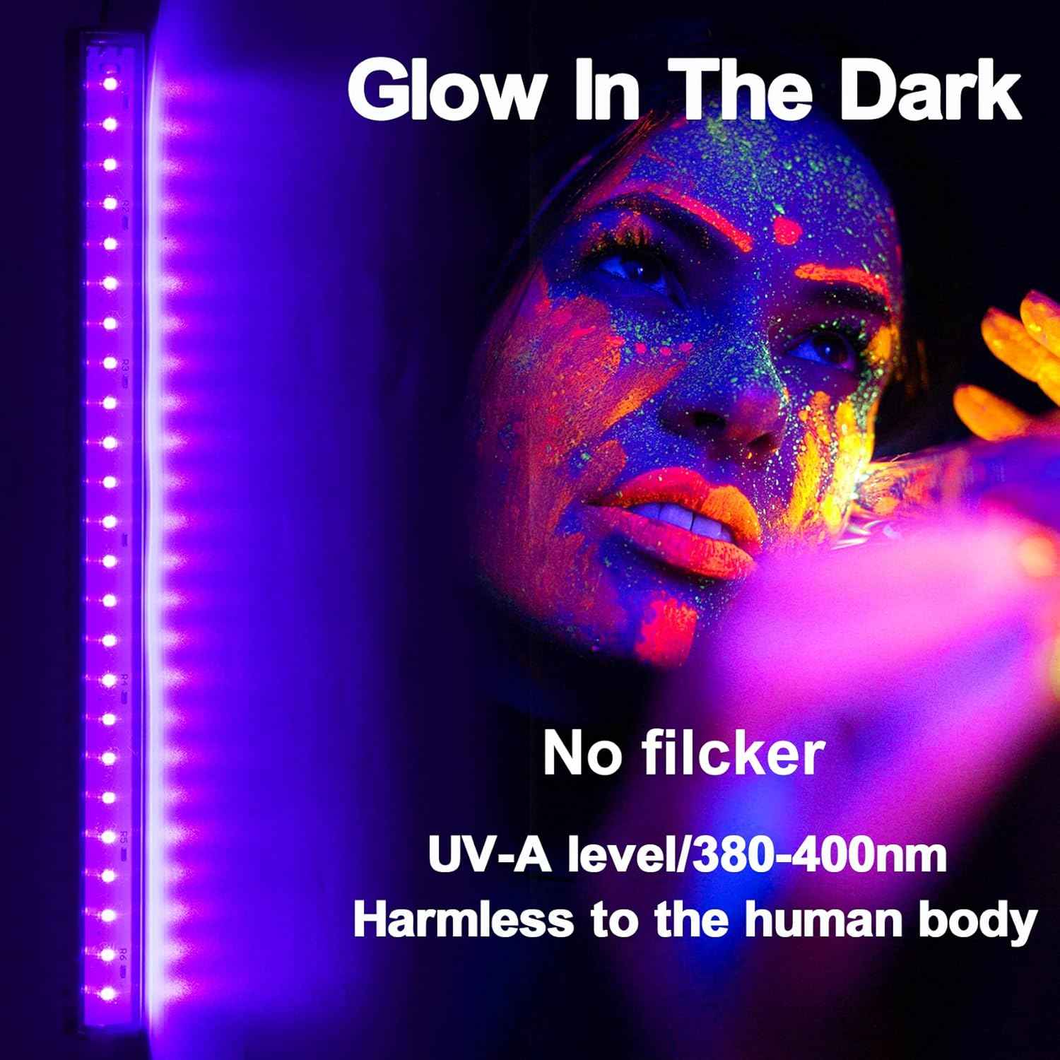 CICINY Black Light Bar – Portable Outdoor UV Light for Patio Parties, Battery Bank Powered 1FT LED