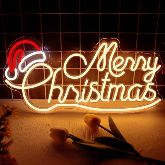 Allball Merry Christmas Neon Sign – Flameless Holiday Wall Light, Cool Touch and Smoke Free LED Decor