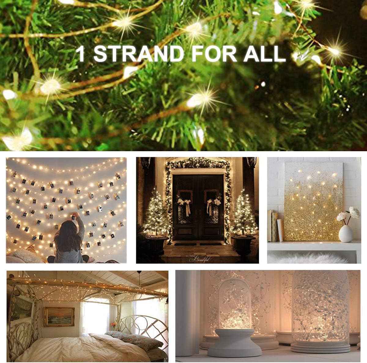 Decute Starry Photo Clip Fairy Lights – Aesthetic Living Room Display, Copper Wire Picture Hanger with USB