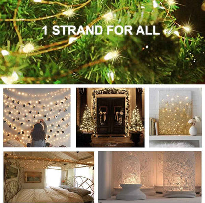 Decute Starry Photo Clip Fairy Lights – Aesthetic Living Room Display, Copper Wire Picture Hanger with USB