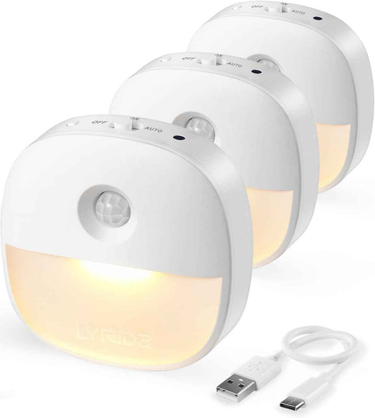 Lyridz Rechargeable Motion Night Light – Flameless Stair and Hallway Safety Light for Seniors and Kids, No Open Flame or Hot Wax