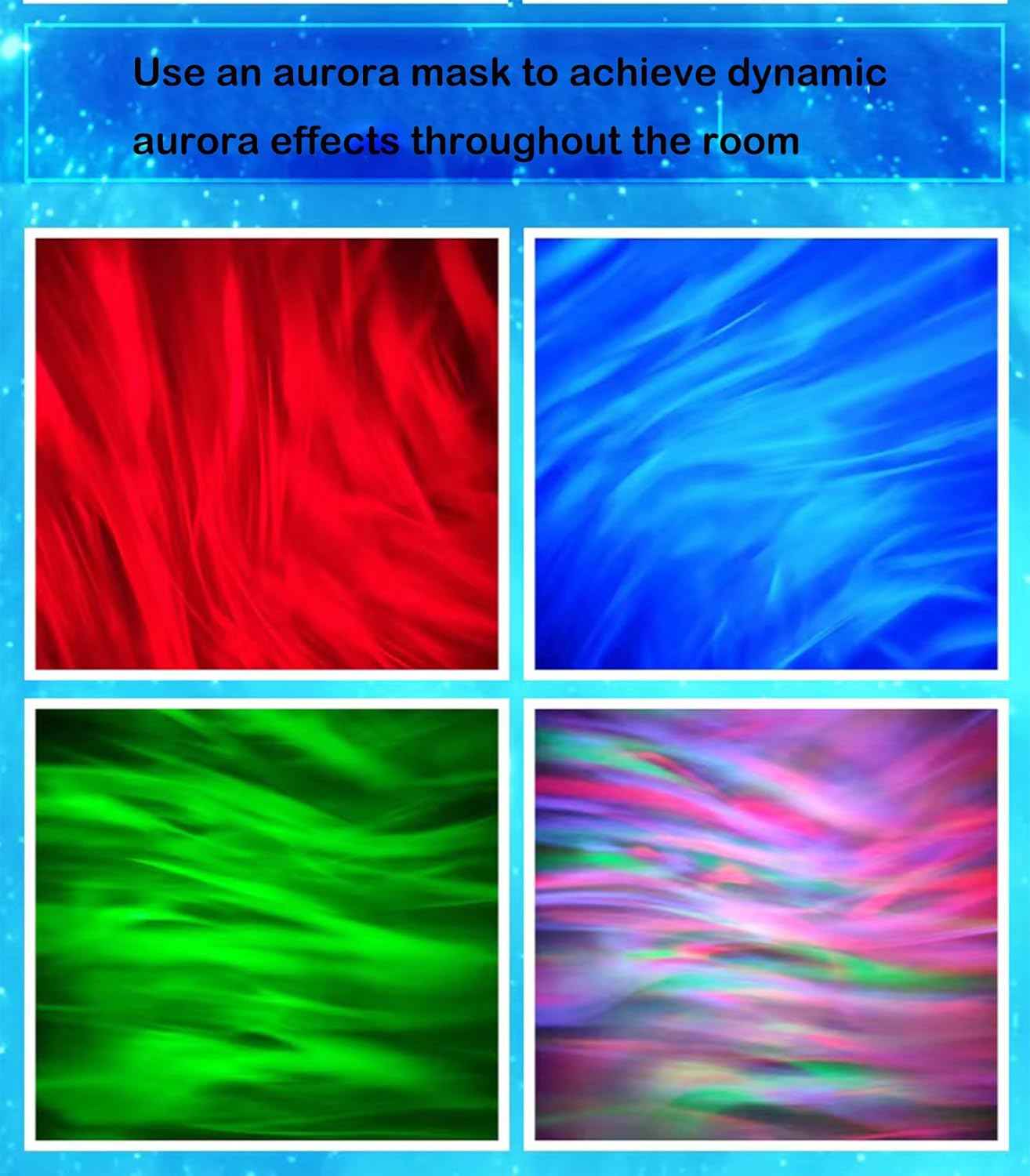 LUMENA Modern Round Aurora Projector – Ambient RGB Mood Lamp for Bedroom and Living Room Decor with Dual Patterns