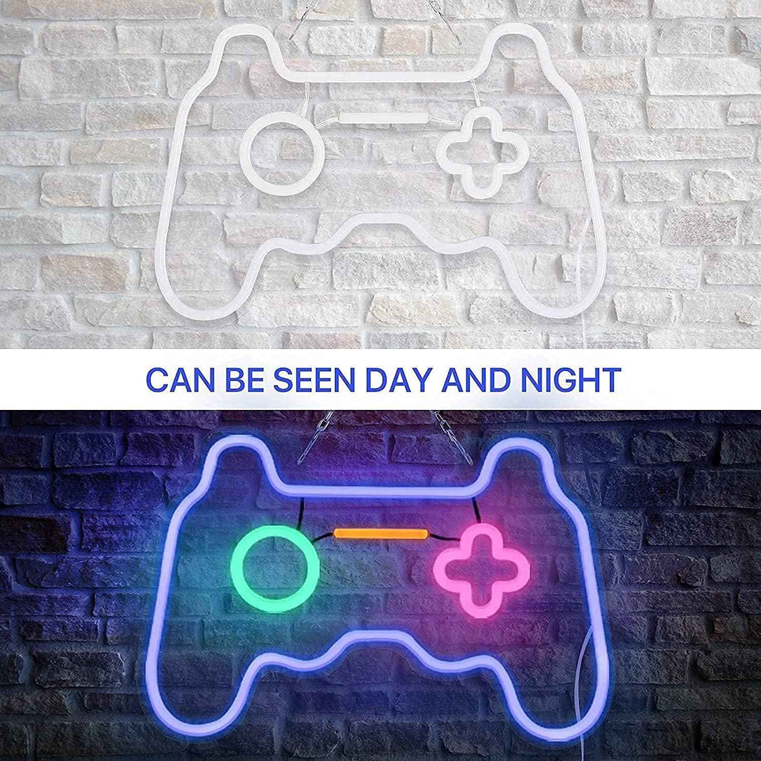 Joylit Gamepad Neon Sign – Cozy Bedroom Wall Decor, Dimmable Warm Yellow Accent Light for Living Room