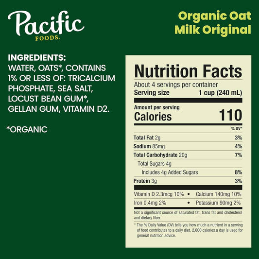 Pacific Foods Organic Oat Milk – Dairy Free Milk for Children with Allergies, Family Breakfast Table
