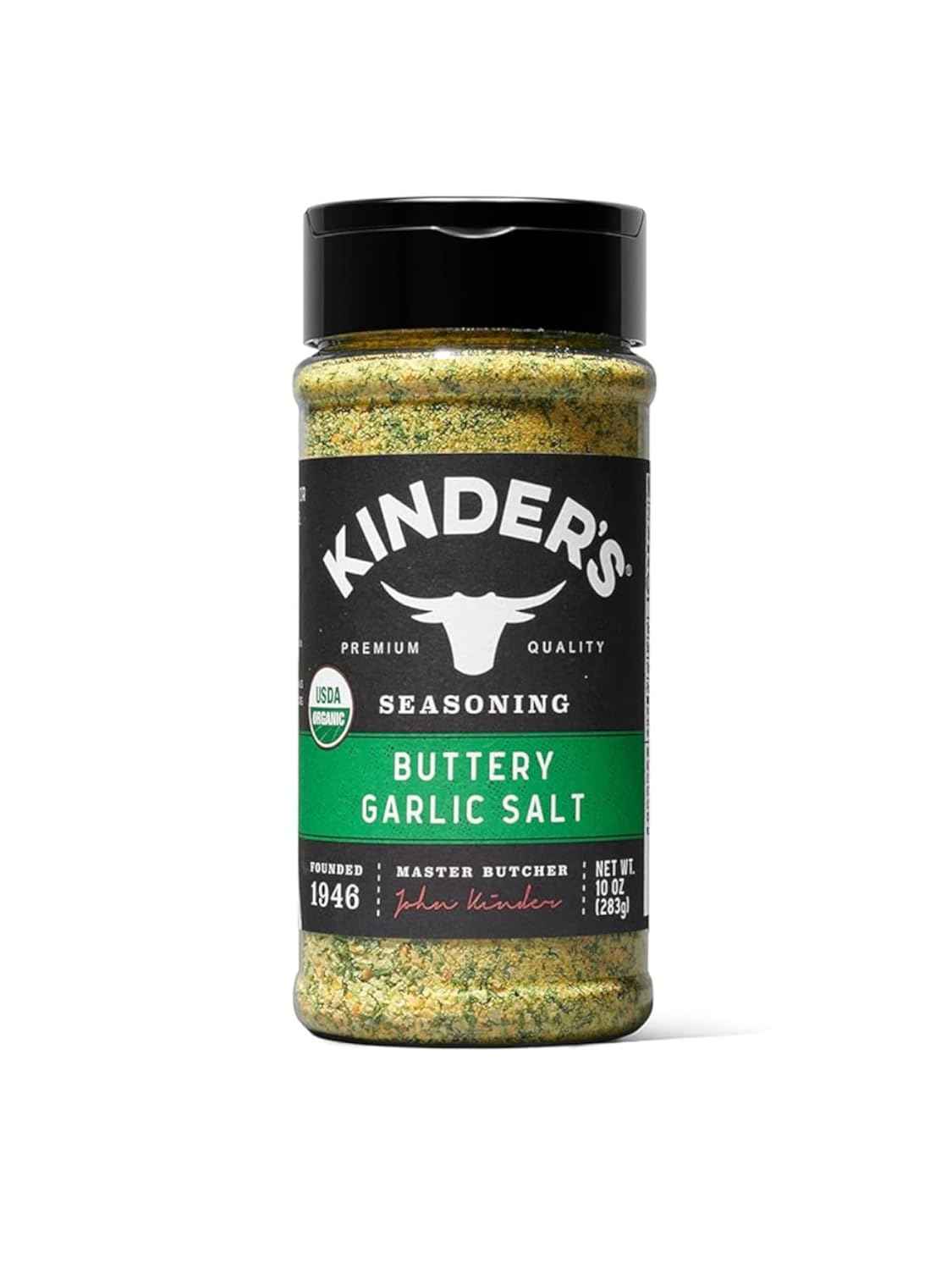 Kinder's Organic Buttery Garlic Master Salt – Clean-Label Seasoning for Mindful Home Cooking