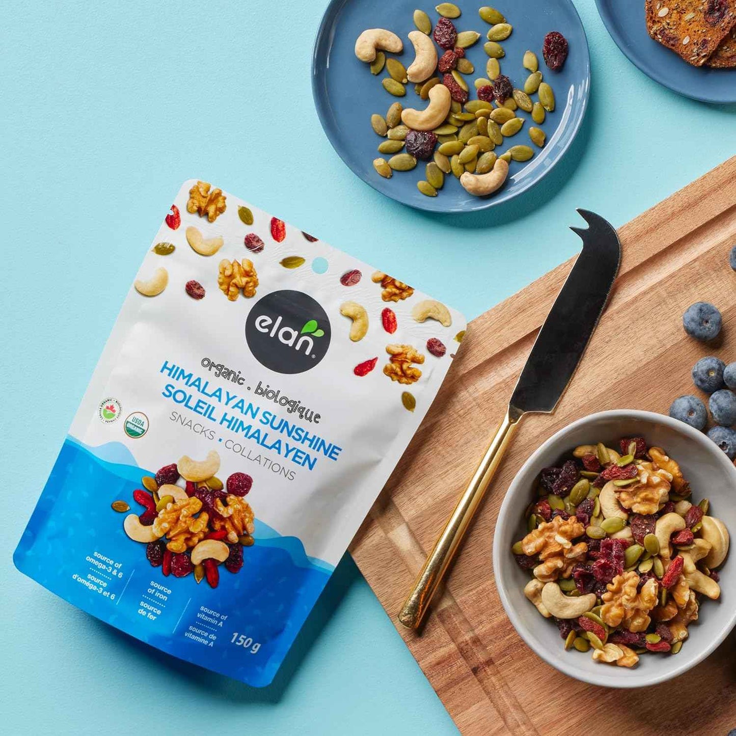 Elan Organic Himalayan Sunshine Mix – Resealable Camping Pouch Fuel with Cashews and Pumpkin Seeds
