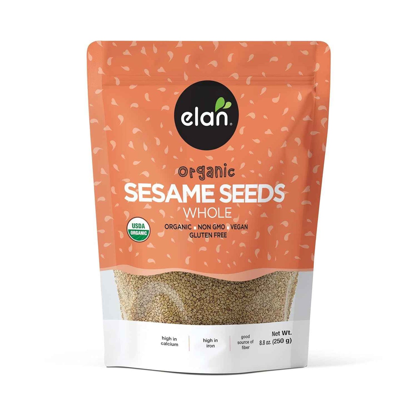 Elan Organic Sesame Seeds for Child-Friendly Baking, Raw and Unsalted Seeds for Waffles Crackers and Toddler Bowls