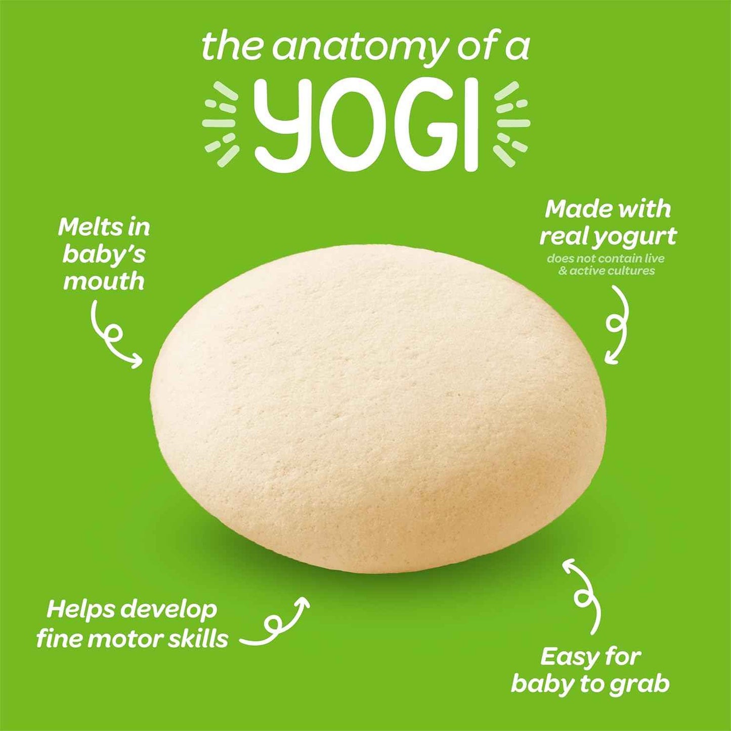Happy Baby Organics Yogis – Soft Melt-in-Mouth Finger Food for Babies 8+ Months, 3-Flavor Variety Pack, 1 oz Each