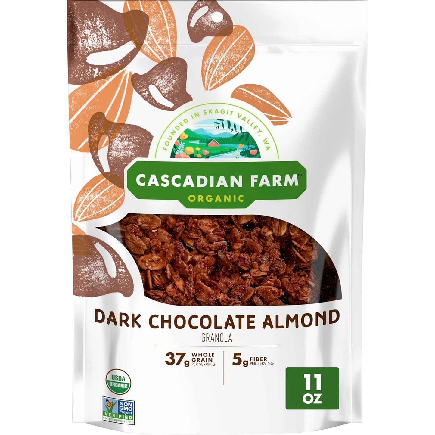 Cascadian Farm Organic Granola, Dark Chocolate Almond – Clean-Eating Breakfast Staple for Your Self-Care Breakfast Bar
