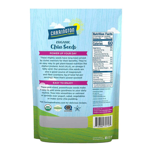Carrington Farms Organic Chia Seeds – Heart and Brain Health Boost for Your Morning Self-Care Ritual