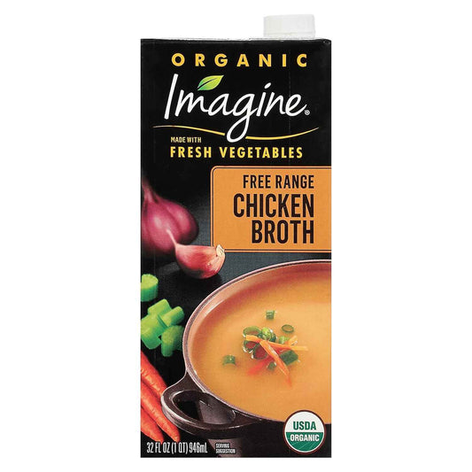 Imagine Organic Free Range Chicken Broth, 32 oz – Gluten-Free Cooking Liquid for Family Weeknight Dinners