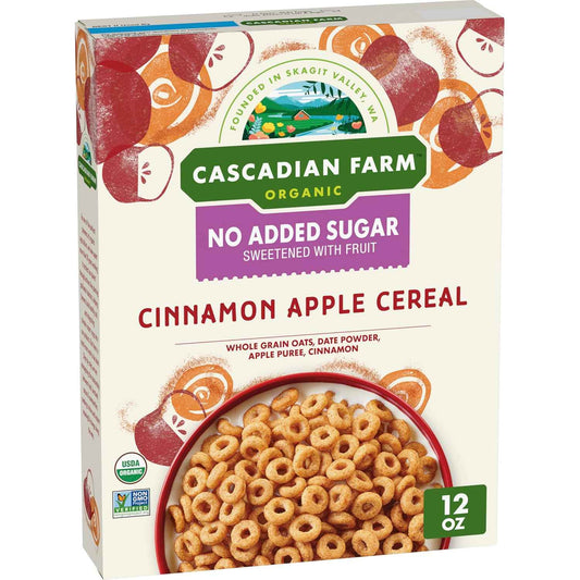 Cascadian Farm Organic Cinnamon Apple Cereal – Wholesome Cinnamon Apple Flavor Picky Eaters Love, 12 oz Pantry Box