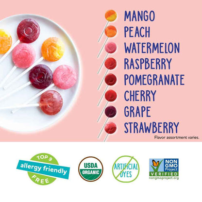 YumEarth Organic Lollipops - Nut Free Lunchbox Surprise Snack for Children, Assorted Fruit Flavors