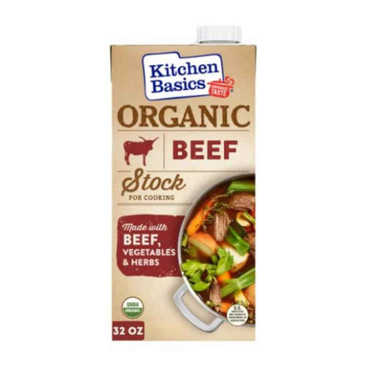 Kitchen Basics Organic Beef Stock – Ready-to-Use 32 oz Carton for Quick Weeknight Dinners and Meal Prep Efficiency