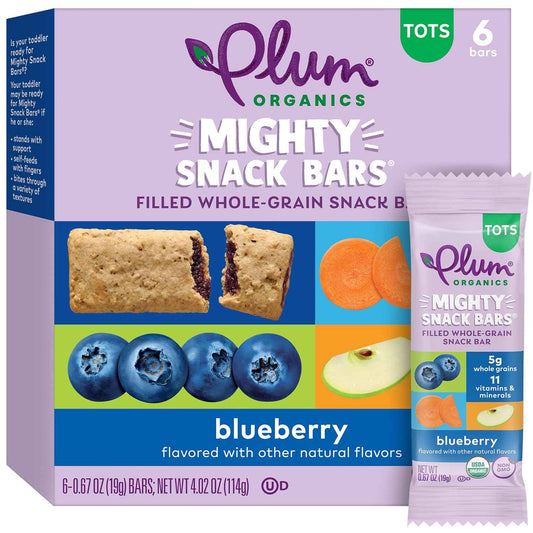Plum Organics Mighty Snack Bars - Daycare Lunchbox Snack for Toddlers 12+ Months