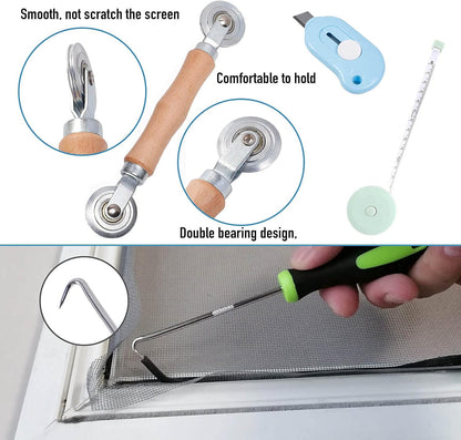 utility knife and tape measure included for on-the-spot sizing and trimming