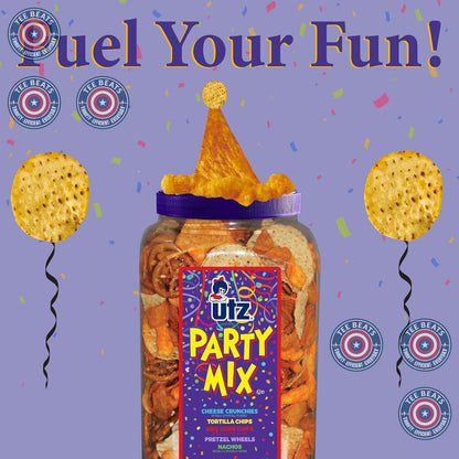 Utz 5-Flavor Snack Mix Barrel - Thoughtful Birthday Gift for Snack Lovers, Movie Buffs, and Party Hosts