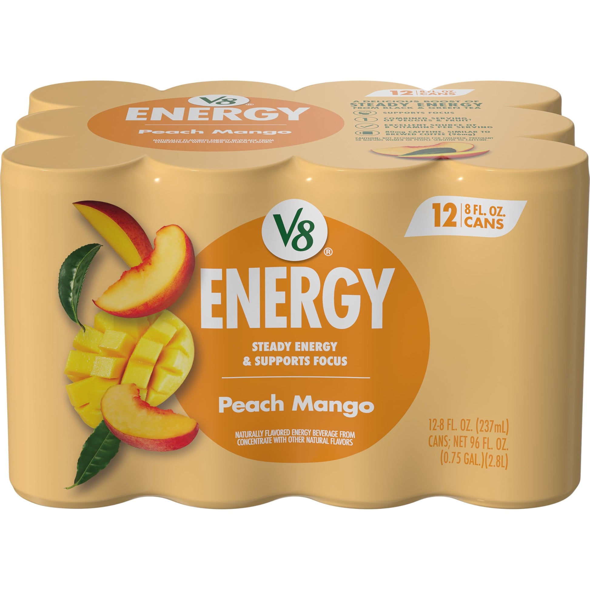 V8 +Energy Sparkling Strawberry Kiwi – Lightweight Pre-Workout Energy Drink for Gym and Trail