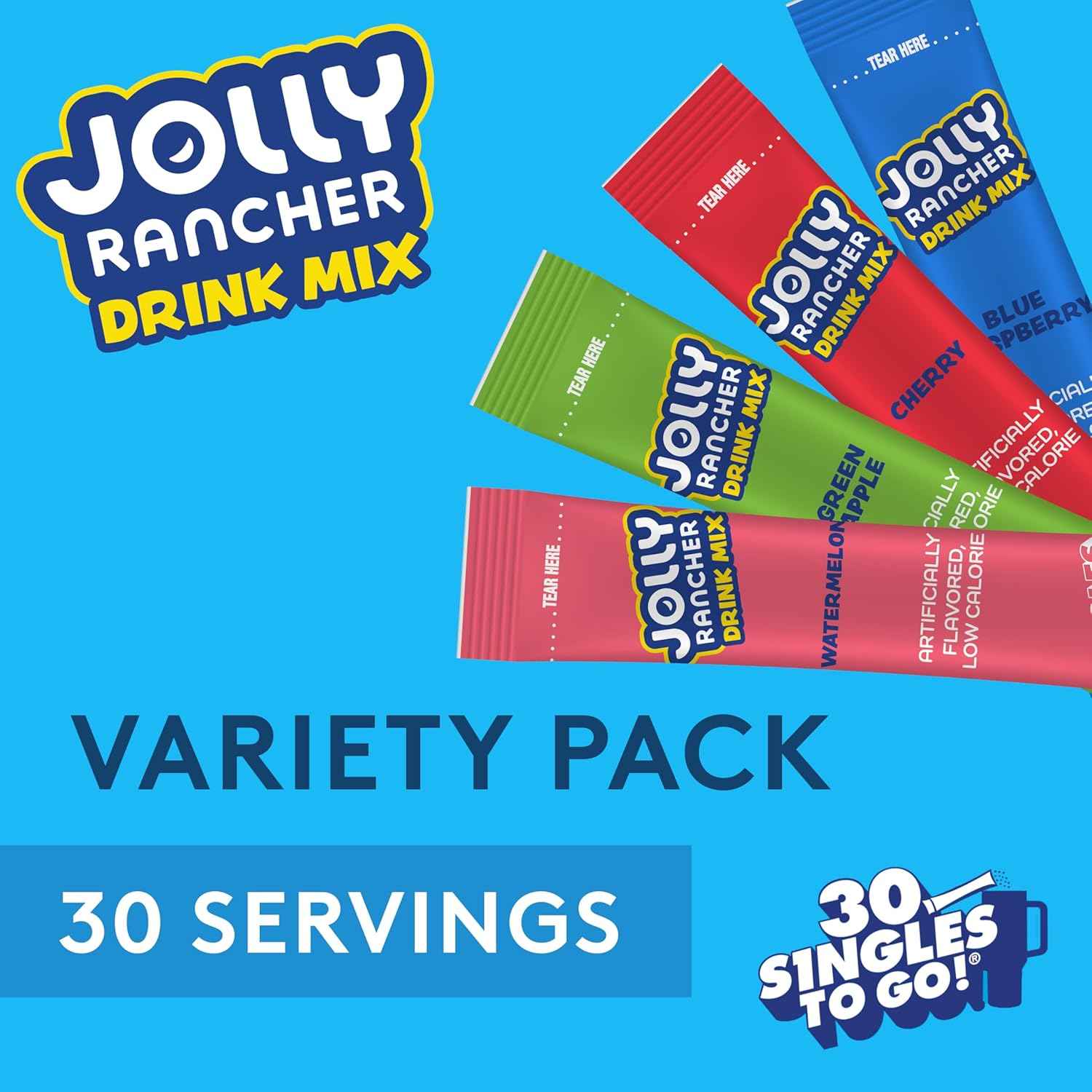 Jolly Rancher Singles To Go Powdered Drink Mix – Desk-Side Flavored Water Sticks to Stay Hydrated Through the Workday