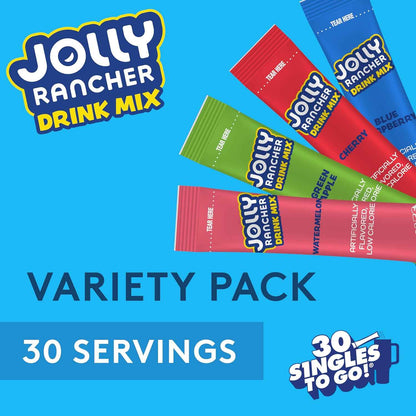 Jolly Rancher Singles To Go Powdered Drink Mix – Desk-Side Flavored Water Sticks to Stay Hydrated Through the Workday