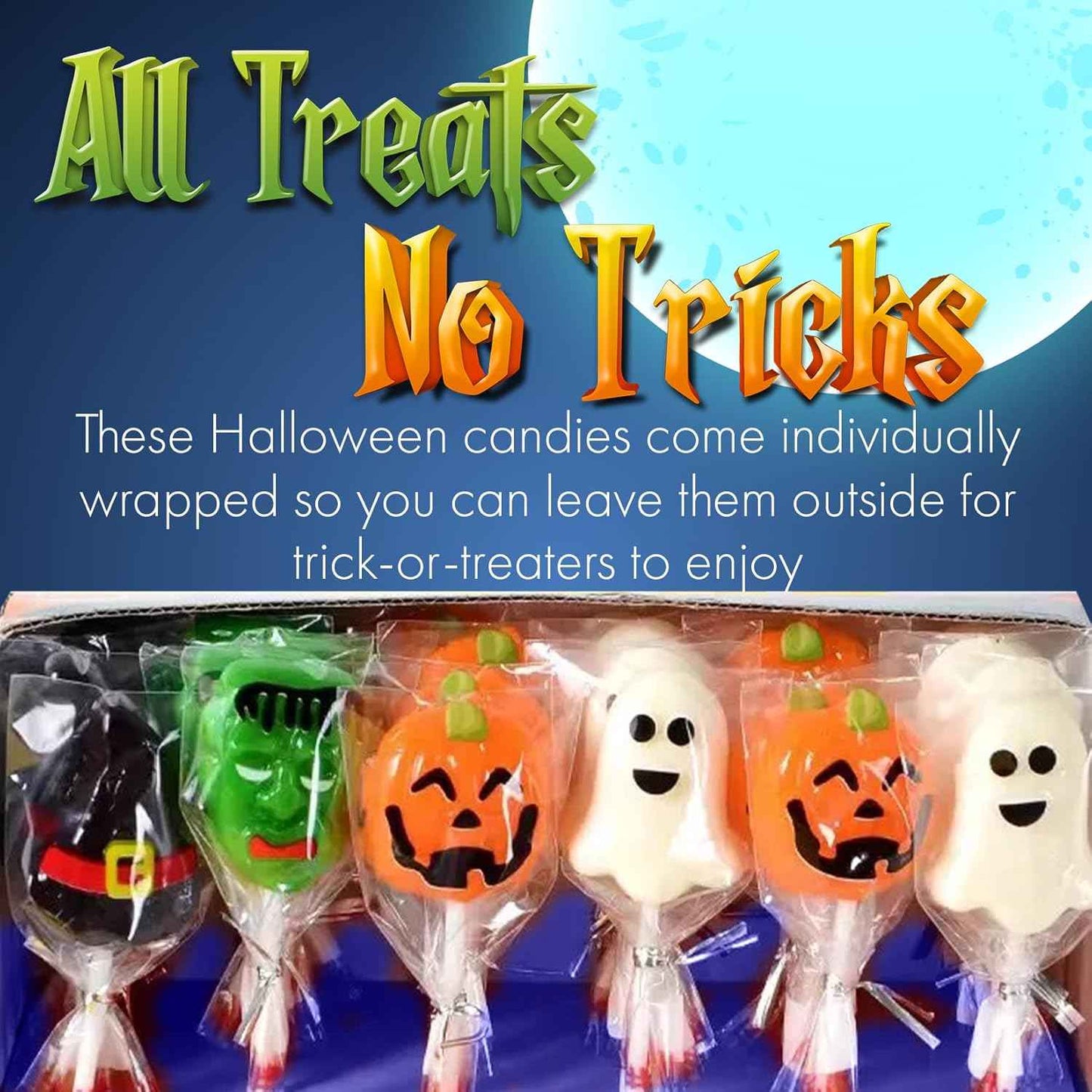 Fusion Select Halloween Character Lollipops – Parent-Approved Trick or Treat Sweets for School Goody Bags & Birthday Favors