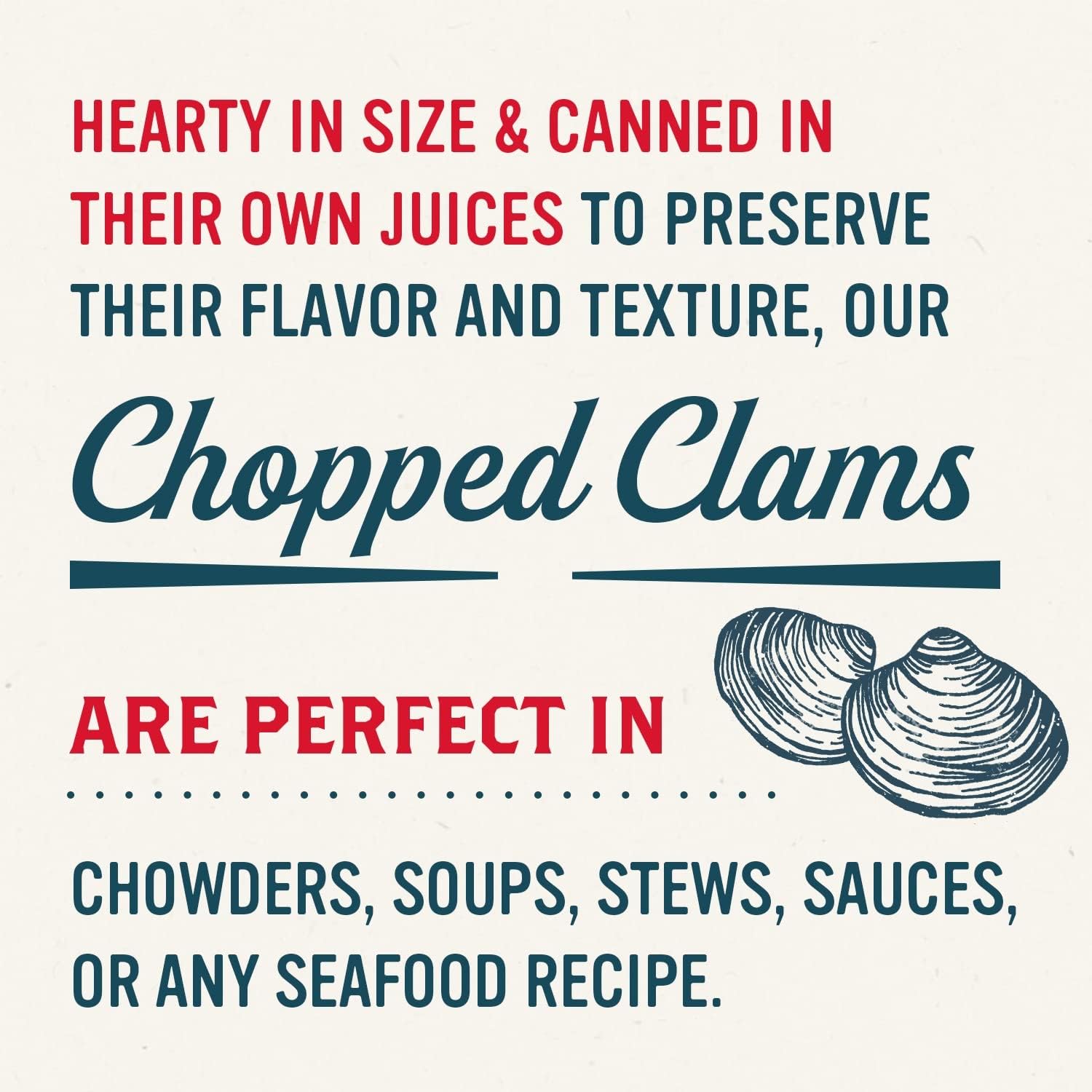 variety pack option combining juice, chopped, and minced clams