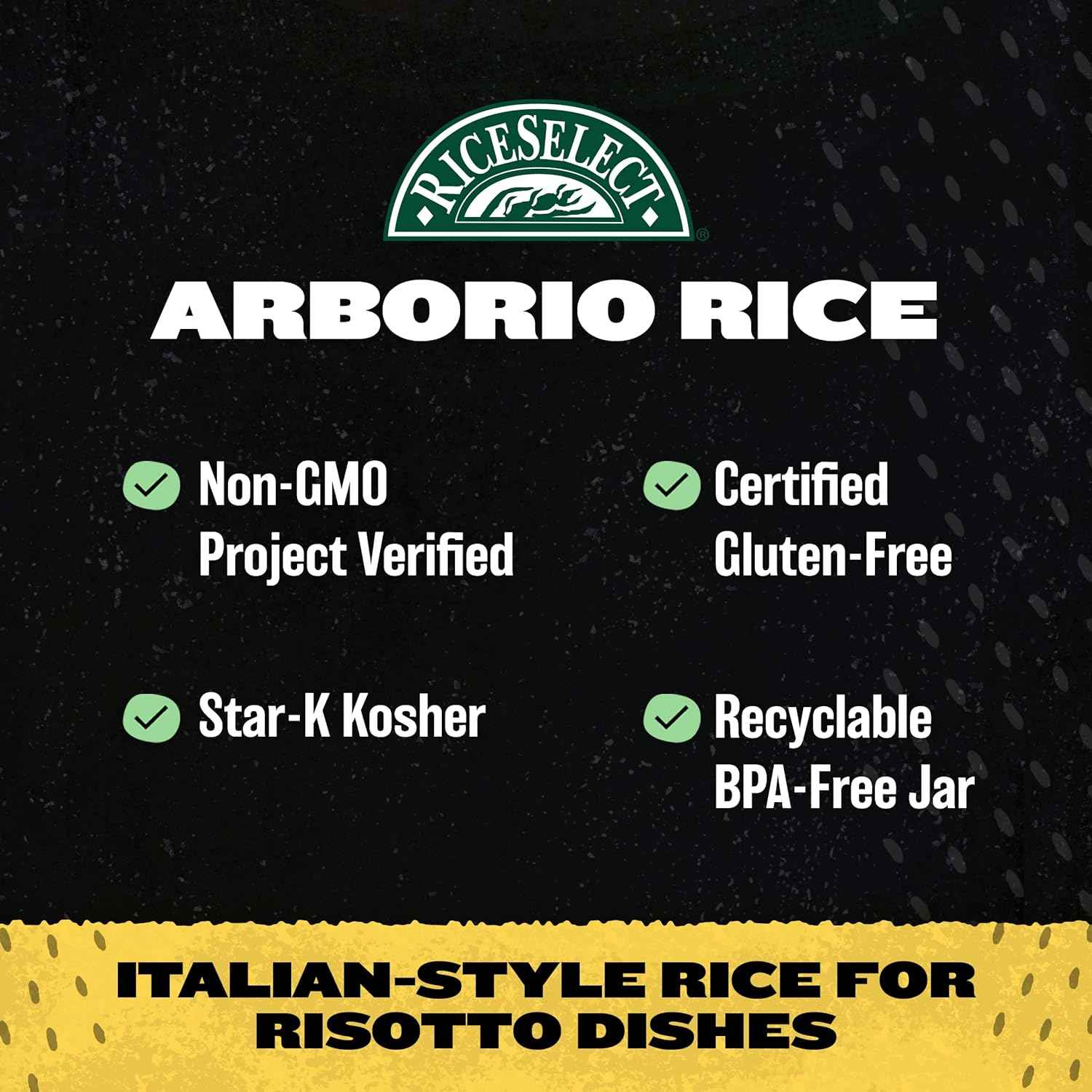 RiceSelect Arborio Rice for Italian Risotto, Premium Gluten-Free Pantry Gift for Housewarming and Hostess Presentation, 32-Ounce Jar