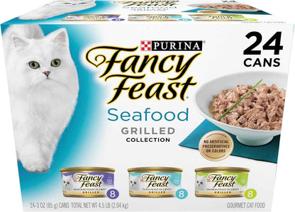Purina Fancy Feast Seafood Collection in Gravy – Practical Pet Parent Gift for Holidays and Housewarmings, 30 Pack