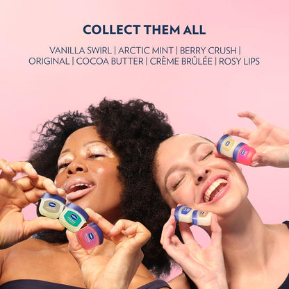 Vaseline Lip Therapy Rosy Lips Mini 2 Pack – Clean Vanity Staple for Less Is More Beauty Routines, Tinted Petroleum Jelly Lip Balm