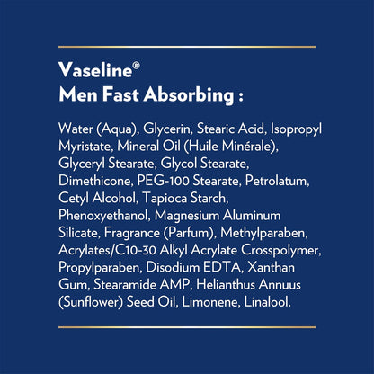 Vaseline Men's Body Lotion – Mindful Nightly Moisturizing Routine for Sensitive, Rough Skin, Cooling Menthol for a Calming Wind-Down