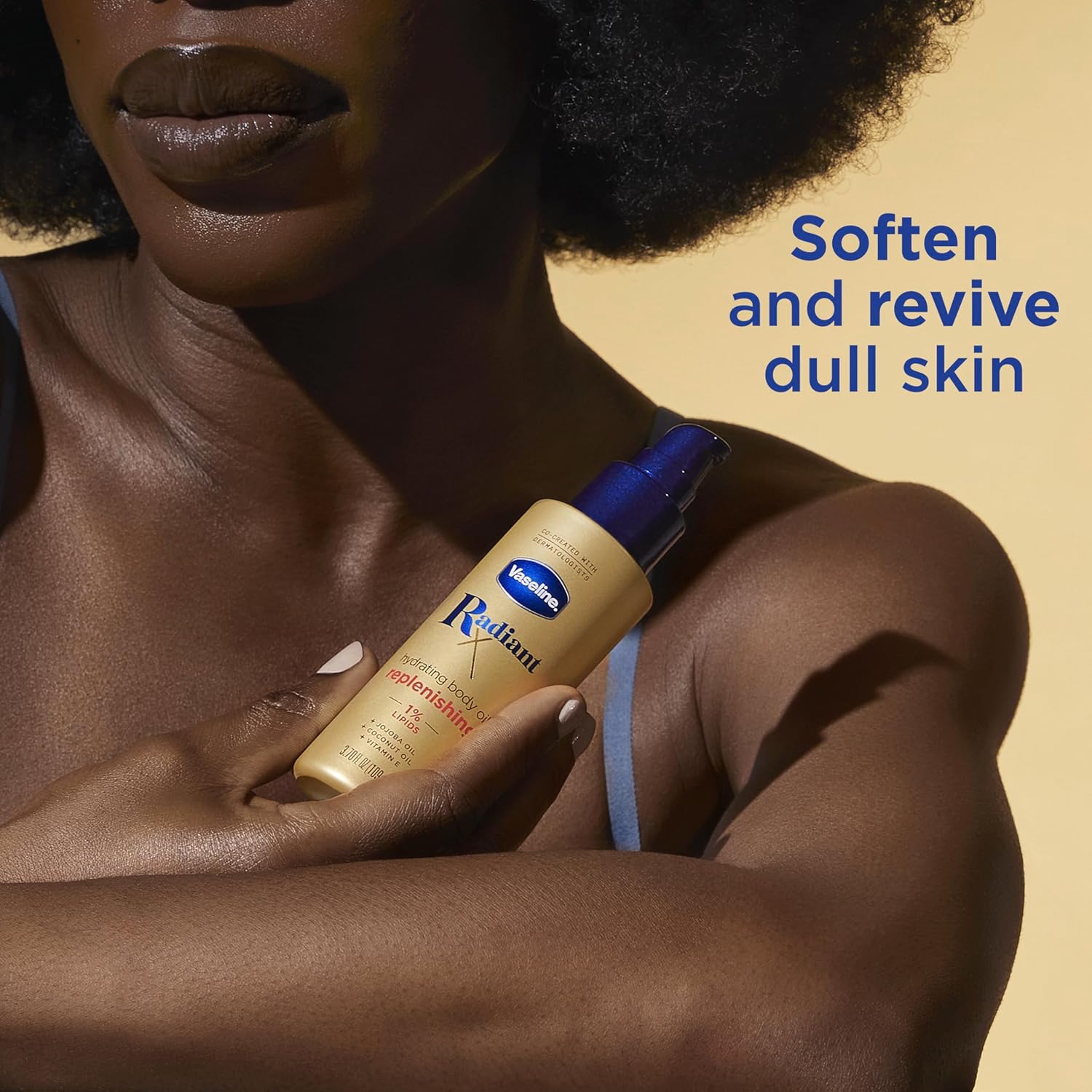 Vaseline Radiant X Hydrating Body Oil for Self-Care Nighttime Routine, Jojoba Coconut Vitamin E Spray