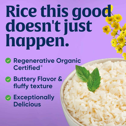 Lundberg Family Farms Organic Jasmine Rice – Clean Pantry Staple for Mindful Home Cooks, Non-GMO Everyday Side