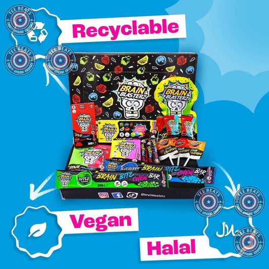 Brain Blasterz TREAT Sour Candy Variety Pack – Classroom Compliant Vegan Sour Candy for Kids Snack Drawer