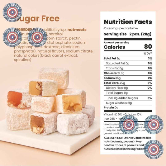 Liberty Orchards Sugar Free Aplets & Cotlets - Vegan Turkish Delight Candy Box, 8 oz Holiday Hostess Gift