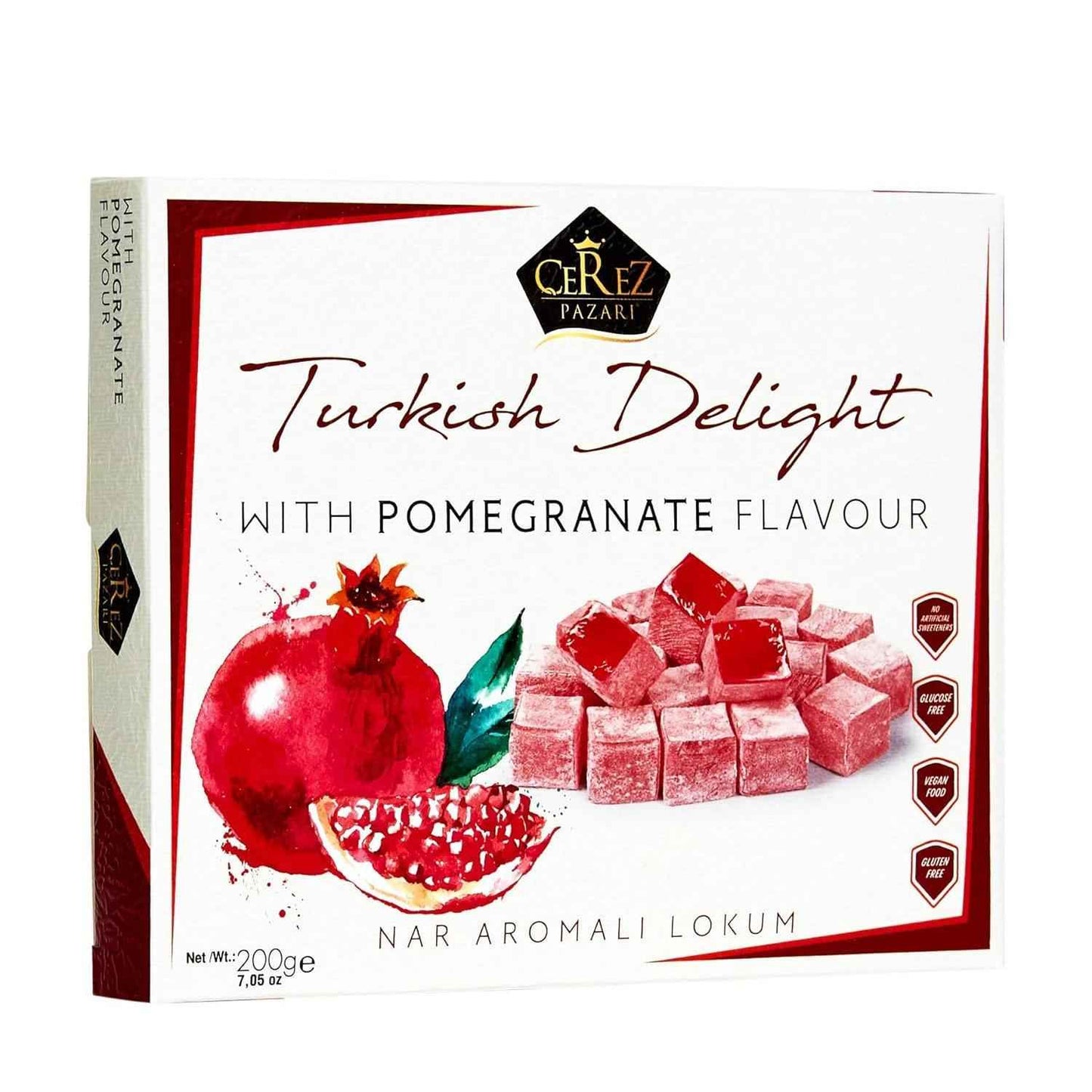 Cerez Pazari Artisanal Lokum with Pomegranate – Imported Confections for the Luxury Dessert Platter