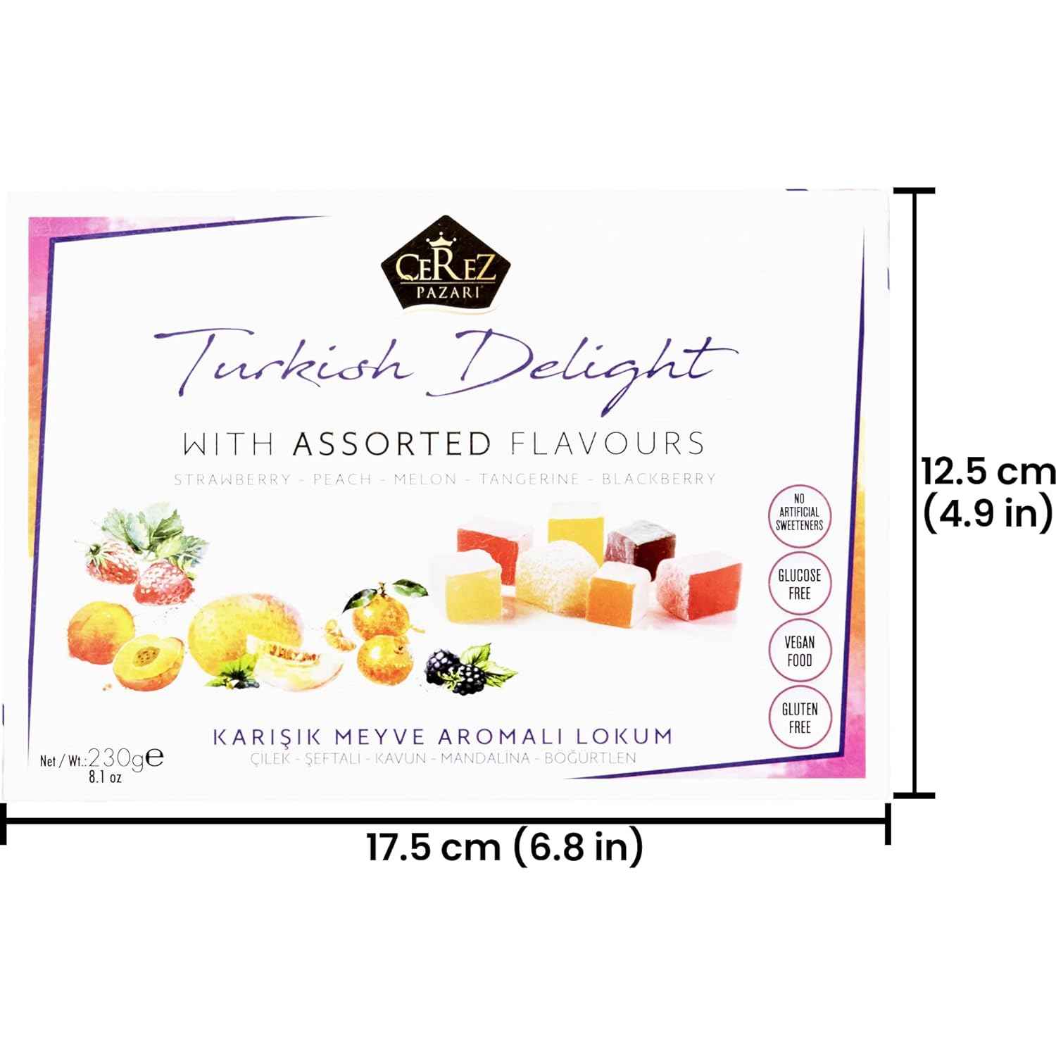 Cerez Pazari Gourmet Turkish Delight Candy – High-End Hotel-Style Lokum, Elegant Presentation Box for Refined Entertaining