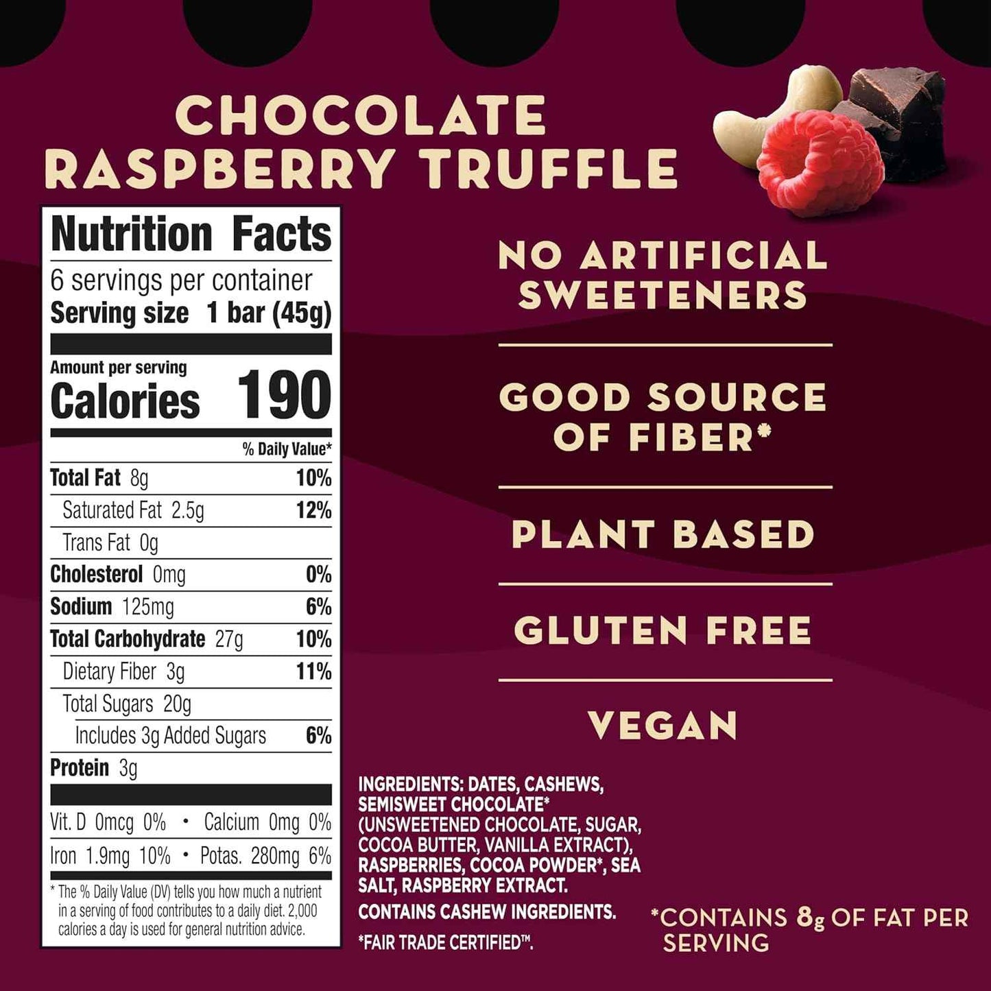 Larabar Chocolate Raspberry Truffle Bars – Lunchbox Snack for Kids, School-Safe Vegan Bar