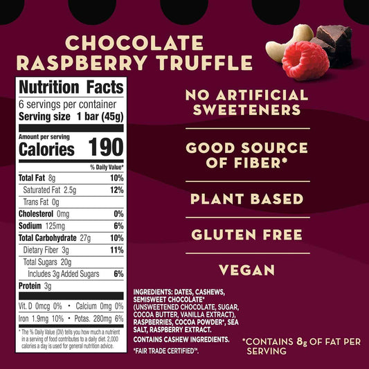 Larabar Chocolate Raspberry Truffle Bars – Lunchbox Snack for Kids, School-Safe Vegan Bar
